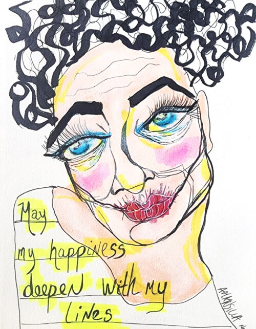 Shop - May my Happiness Deepend with my lines Art Prints & Cards by April Mansilla in Hamilton, Ontario.