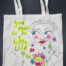 Shop - You Need to Be a Little Wild to Be Free, Black and White Tote Bag by April Mansilla.