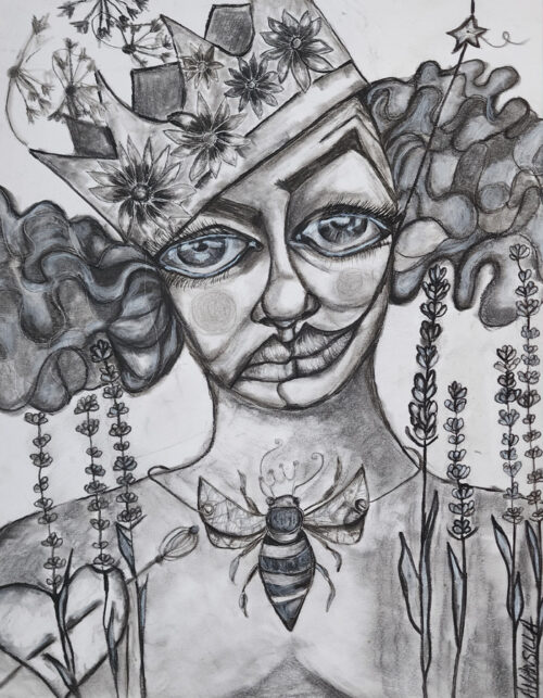 Queen Bee - Mixed Media Artwork by April Mansilla.