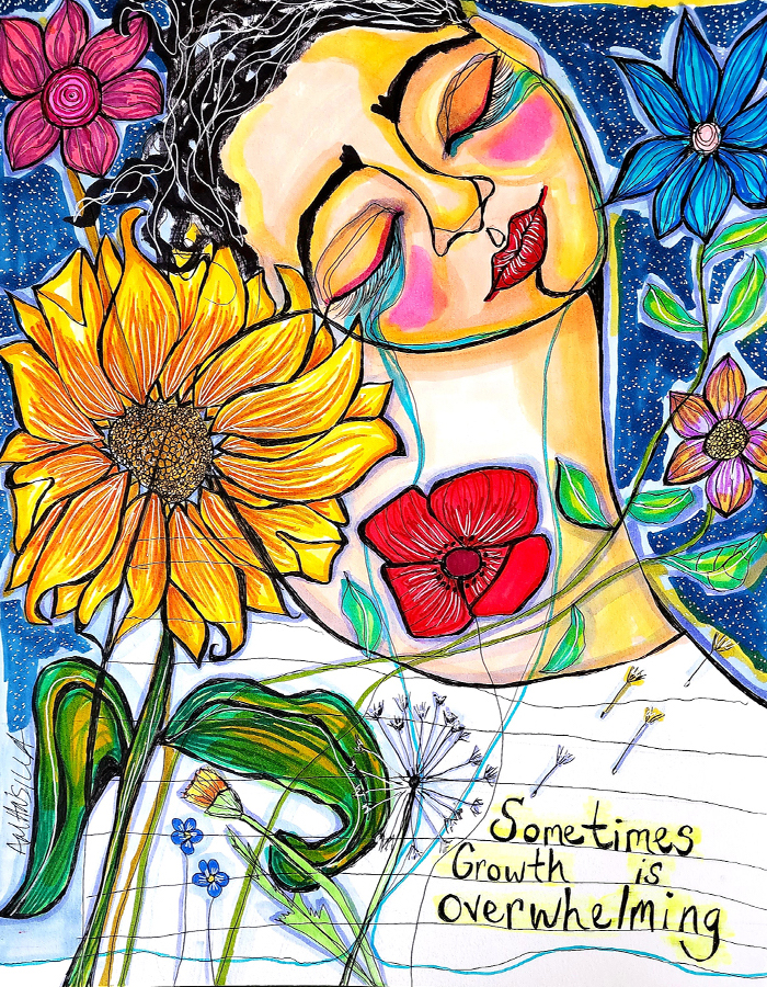 Shop - Sometimes Growth is Overwhelming Art Prints & Cards by April Mansilla in Hamilton, Ontario.
