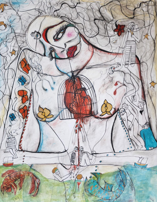 The Courtesan of my Heart - Mixed Media Artwork by April Mansilla.
