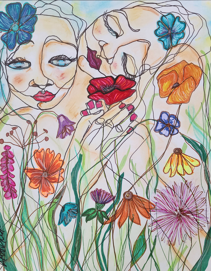 We are Wild Flowers - Mixed Media Artwork by April Mansilla.